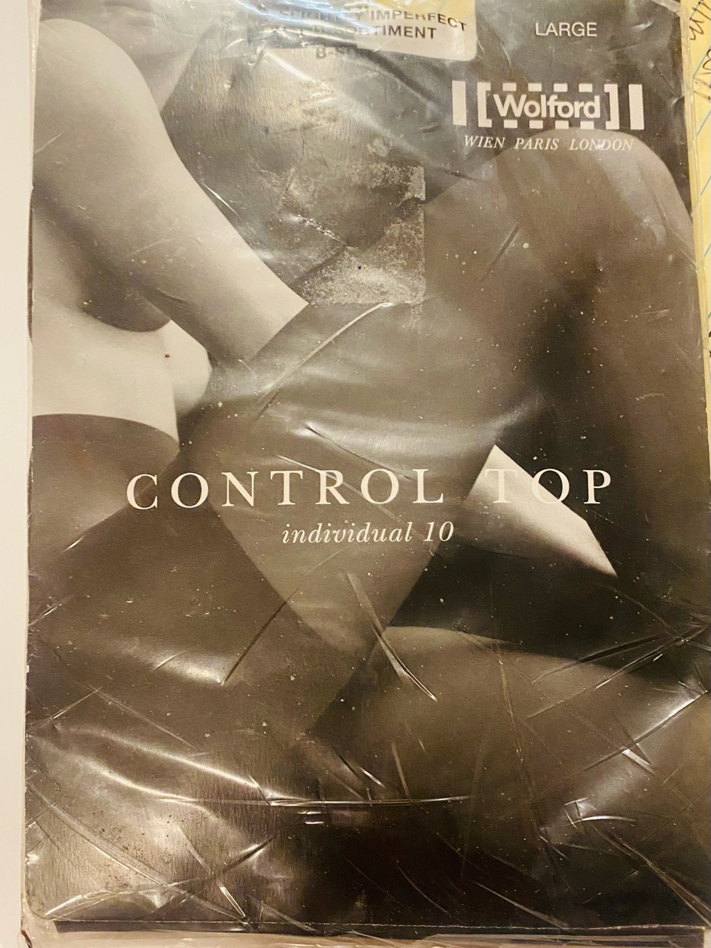 Wolford Control Top individual 10 size Large Black Lycra Spandex